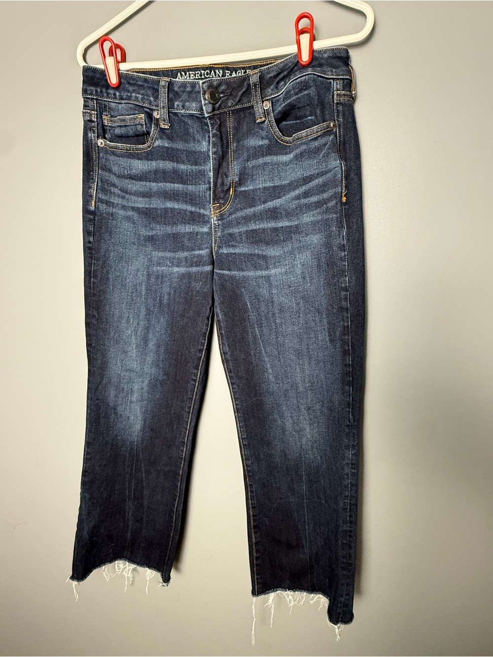 American Eagle Outfitters 360 Super Stretch Hi-Rise Kick Crop Sz 10 Short Jeans
